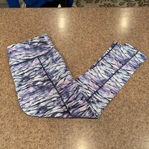 Eluminary Sz 3 (fits 14+) blue watercolor work out pants/leggings w/pockets NWT